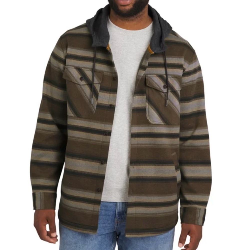 2 Quiksilver Men's Hooded Shirt Jacket - Picture 2 of 14